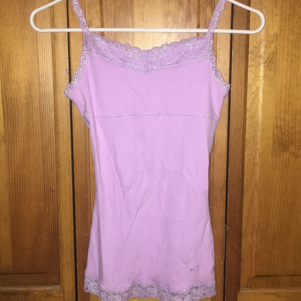 Purple tank top with lace